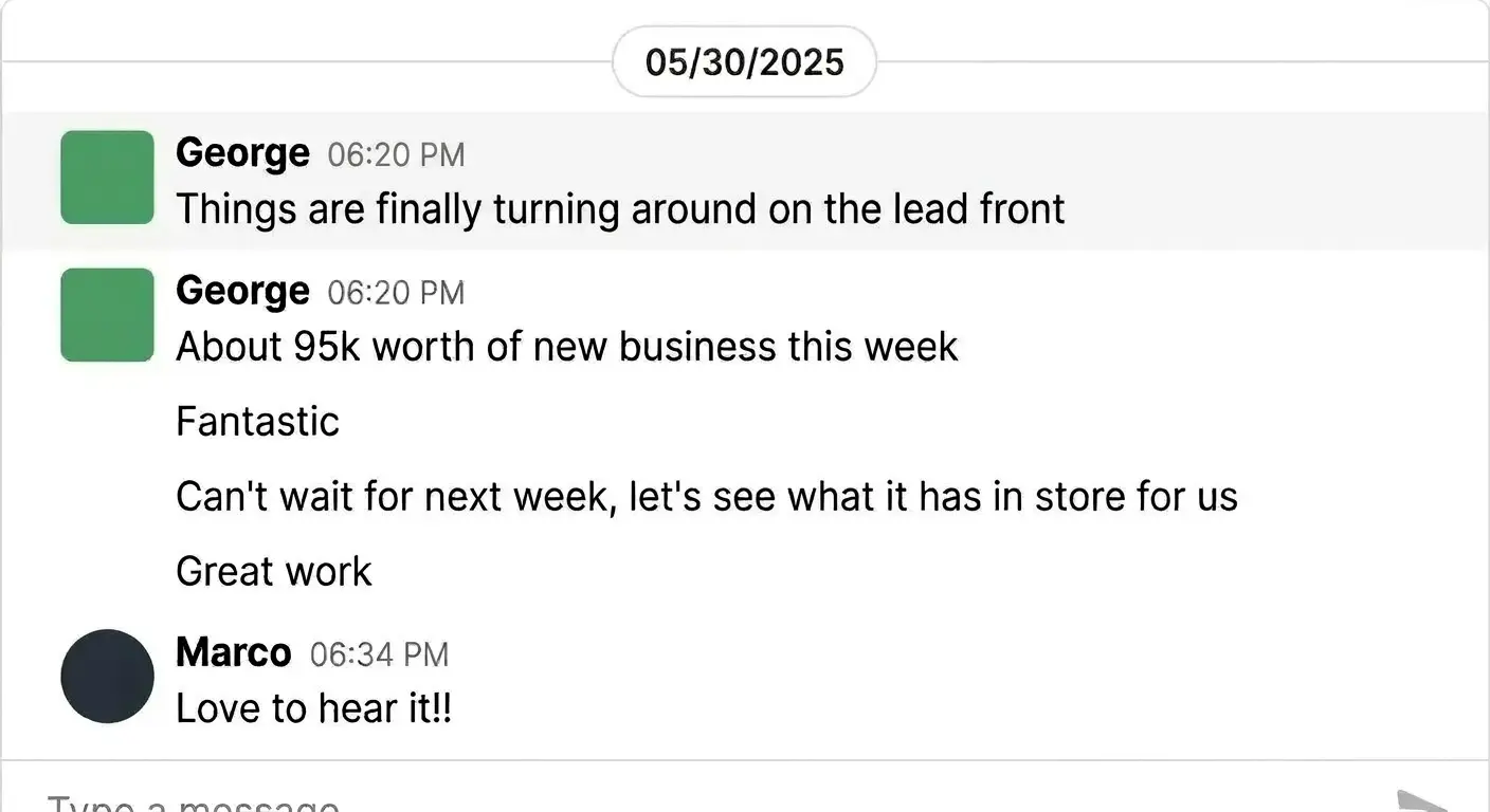 Client celebrating $95K in weekly revenue from DUI leads